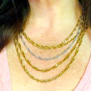 Vintage Multi-Strand Gold-tone Necklace